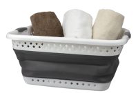 Collapsible Laundry Basket Grey - Maison Handal Collapsible Laundry Basket Grey - Maison Handal